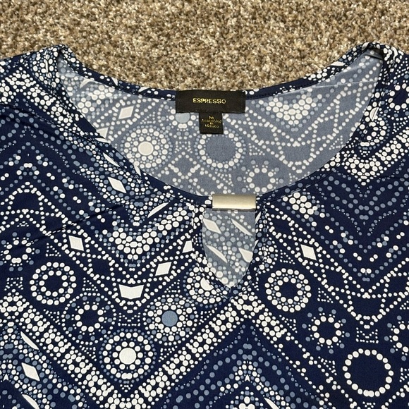 Espresso Navy and White Midi Dress - Picture 4 of 9